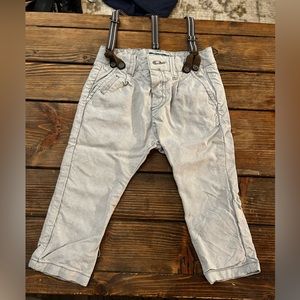 Zara baby 12-18 casual pants with suspenders